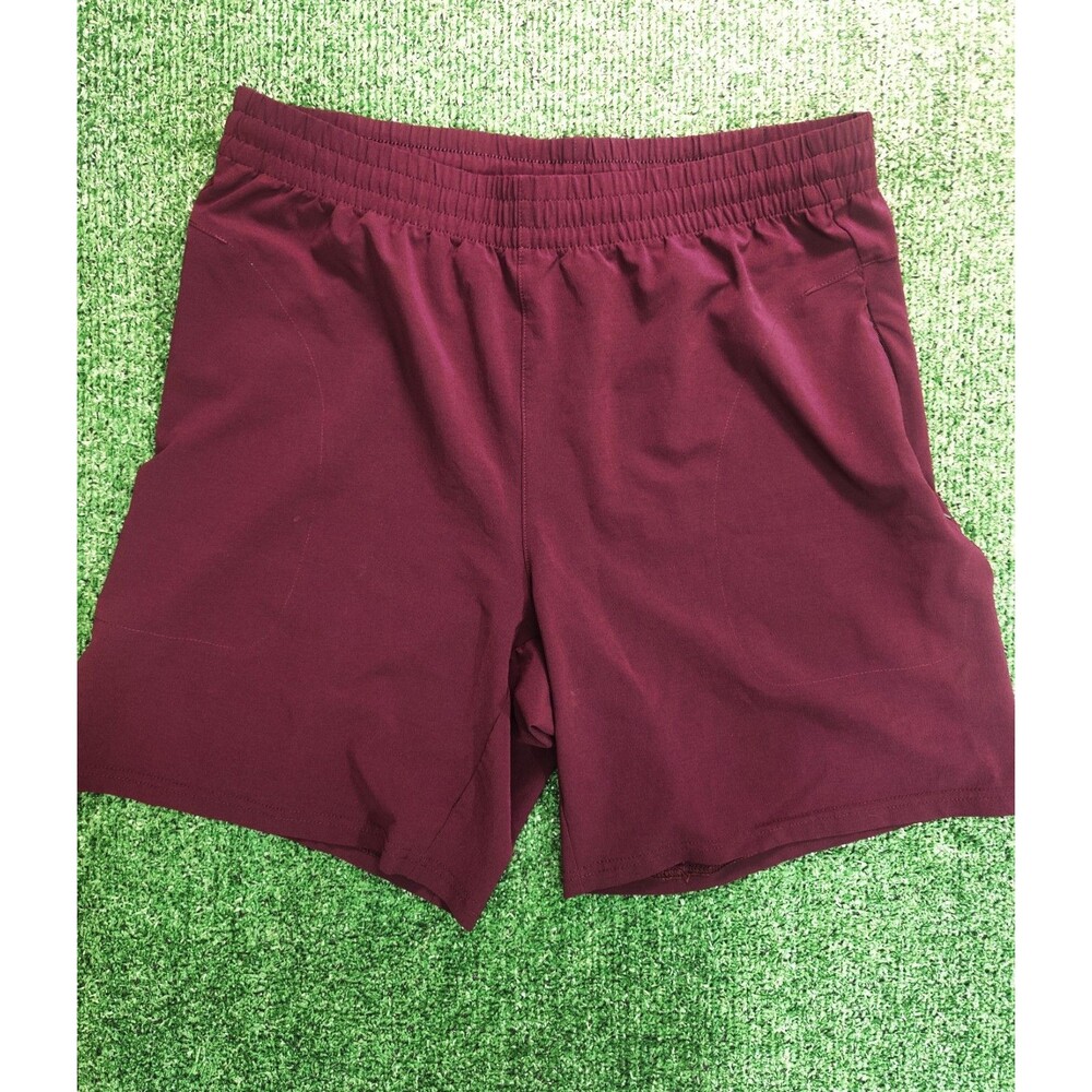 VRST Mens Burgundy Athletic Shorts Size Large Elastic Waist